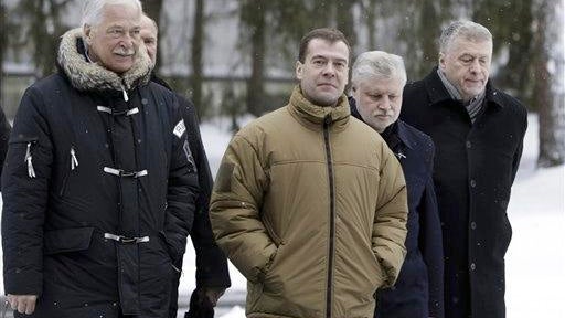 Dmitry Medvedev, Boris Gryzlov, Gennady Zyuganov, Sergei Mironov, Vladimir Zhirinovsky 