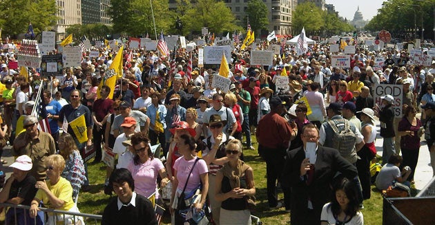 Tea Party Protesters Rally Against 