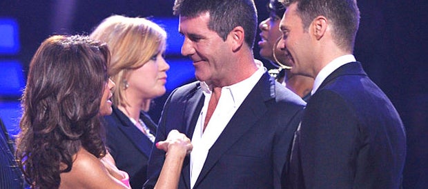 Paula Abdul, Simon Cowell and Ryan Seacrest on American Idol finale, May 26, 2010. 