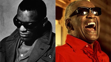 Ray Charles, as photographed by Jim Marshall (in 1960) and Timothy White (1991). 