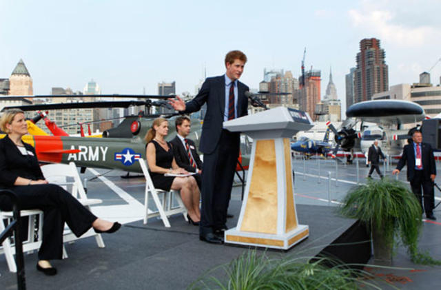 Prince Harry with Rod Barajas the Mets catcher at the New York