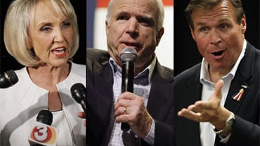 Arizona Gov. Jan Brewer, Sen. John McCain, R-Ariz., and former Rep. and GOP Senate candidate J.D. Hayworth. 