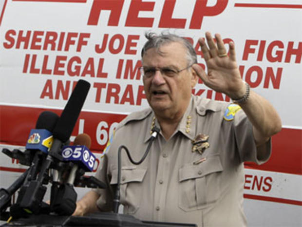 Maricopa County Sheriff Joe Arpaio announces his plans for a crime suppression sweep in Phoenix on Thursday, July 29, 2010. 