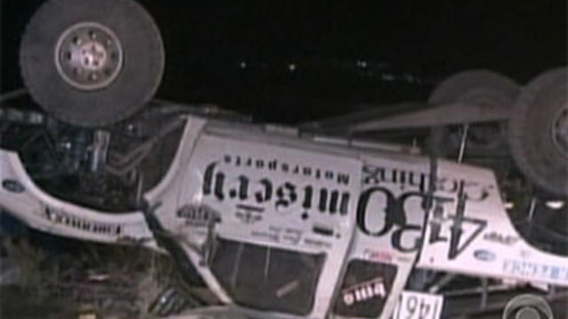 The off-road truck that killed 8 and injured 12 after it flew off the track on Aug. 14, 2010. 