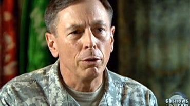 Army Gen. David Petraeus talks with "CBS Evening News" Anchor Katie Couric Aug. 20, 2010. 