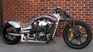 This 2010 custom Hardcore Speedster Chopper, autographed by President Obama and Vice President Biden, is being auctioned by Barrett-Jackson in Las Vegas later this month.  