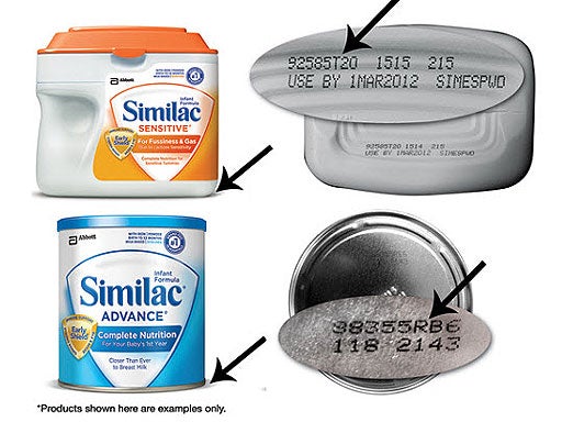 Similac recalled baby formula. 