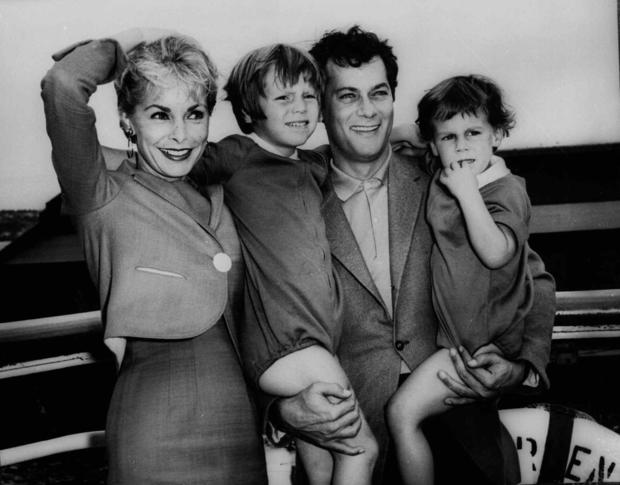 Tony Curtis and Janet Leigh pose with their children, Kelly 5, and Jamie, 2 1/2, in this Sept. 19, 1961 photo prior to their departure on the SS Argentina for the Argentine where Curtis was to do location filming for the movie "Taras Bulba." 