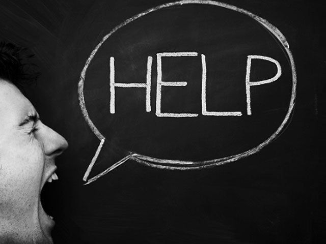 man yelling help 4x3 