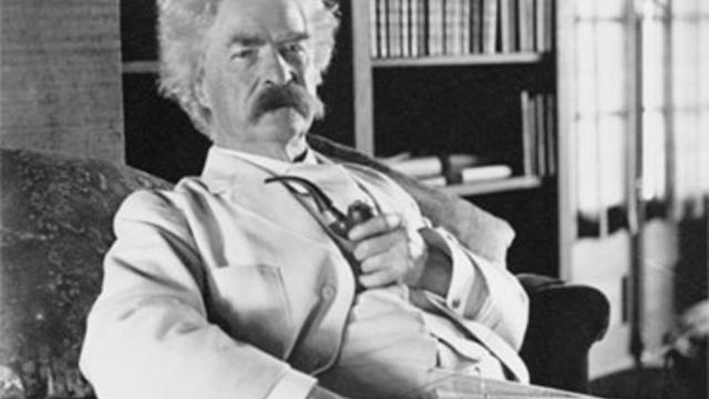 The American humorist Samuel Clemens, a.k.a. Mark Twain, photographed c. 1900-1910. 