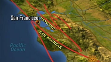 Three earthquake fault lines run through or near the San Francisco Bay Area.  