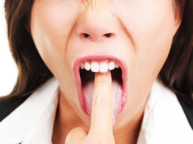 yuck, istockphoto, 4x3 finger, mouth 