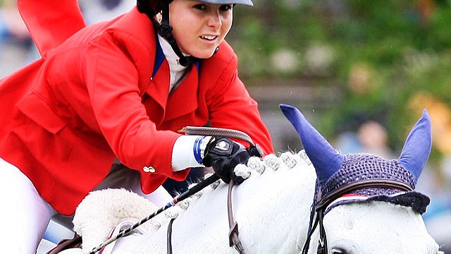 Georgina Bloomberg rides during Queen Elizabeth II Cup on July 29, 2007, in Hickstead, England.  