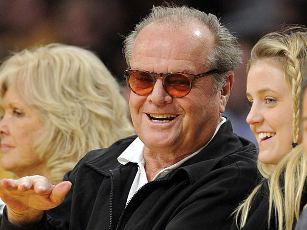 Actor Jack Nicholson watches the Los Angeles Lakers play the Toronto Raptors in their NBA basketball game along with his daughter Lorraine, Friday, Nov. 5, 2010, in Los Angeles. (AP Photo/Mark J. Terrill 