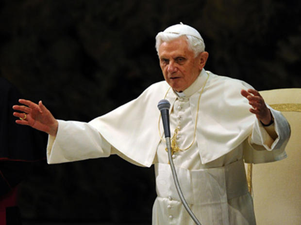 Pope Benedict XVI blesses faithful during his weekly general audience on November 10, 2010 at the Paul VI hall at The Vatican. 