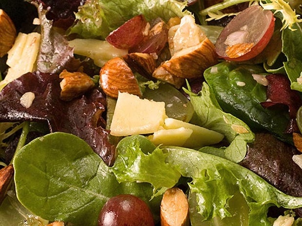 salad, almond, grape, thanksgiving, 4x3 