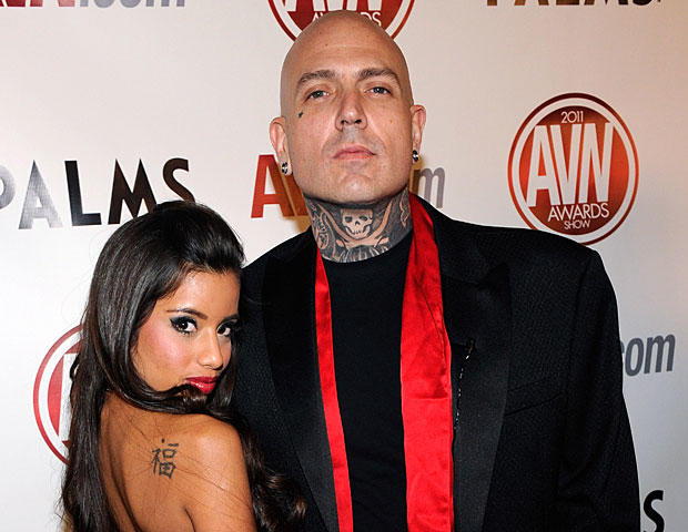 LAS VEGAS, NV - JANUARY 08: Adult film actress Lupe Fuentes (L) and actor and recording artist Evan Seinfeld arrive at the 28th annual Adult Video News Awards Show at the Palms Casino Resort January 8, 2011 in Las Vegas, Nevada. (Photo by Ethan Miller/Get 
