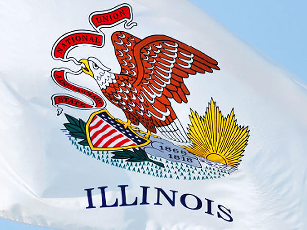 illinois, state flag, generic, 4x3 