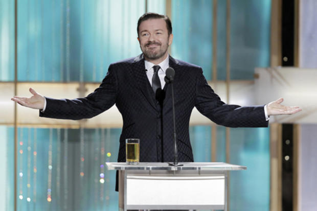 Ricky Gervais hosts the Golden Globe awards. 