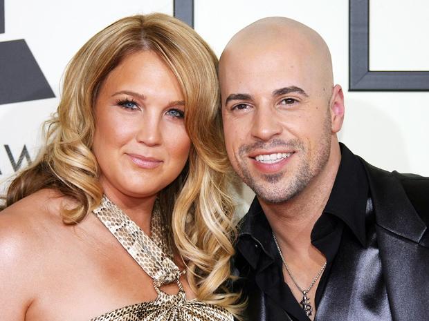 Chris Daughtry and wife Deanna Daughtry arrive at the Grammy awards in 2008. 