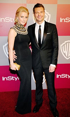 BEVERLY HILLS, CA - JANUARY 16: Dancer Julianne Hough and TV personality Ryan Seacrest arrive at the 2011 InStyle And Warner Bros. 68th Annual Golden Globe Awards post-party held at The Beverly Hilton hotel on January 16, 2011 in Beverly Hills, California 