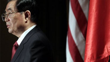 China's President Hu Jintao addresses leaders from the private and public sectors, Thursday, Jan. 20, 2011, in Washington, at a luncheon co-hosted by the US-China Business Council. (AP Photo/Pablo Martinez Monsivais) 