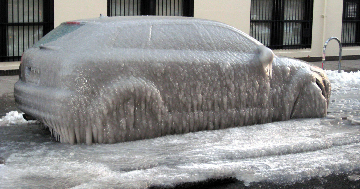 Must See Photos Ice Encased Car In East Village Cbs New York