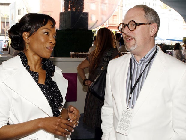 LOS ANGELES - MARCH 25: Actress Angela Bassett (L) and author William Joyce talk at the afterparty for the premiere of Disney's 'Meet The Robinsons' at the El Capitan Theater on March 25, 2007 in Los Angeles, California. (Photo by Kevin Winter/Getty Images) 