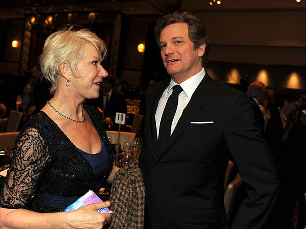 HOLLYWOOD - JANUARY 29: Actors Helen Mirren and Colin Firth onstage at the 63rd Annual Directors Guild Of America Awards held at the Grand Ballroom at Hollywood &amp; Highland on January 29, 2011 in Hollywood, California. (Photo by Kevin Winter/Getty Imag 