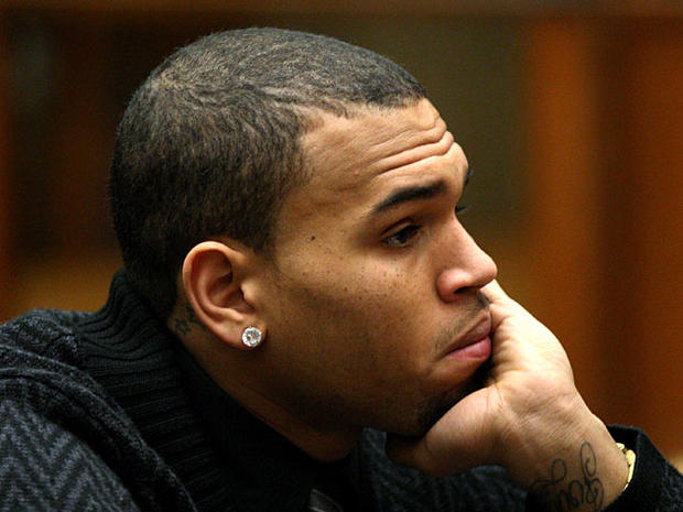 B singer Chris Brown appears for a progress report hearing in Los Angeles, Friday, Jan. 28, 2011. Brown pleaded guilty to assaulting his pop star girlfriend Rihanna in Hancock Park after a pre-Grammy Awards party in 2009. He was sentenced to five years pr 