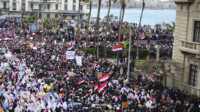 Alexandria, Egypt, anti-government demonstrations, corrected 