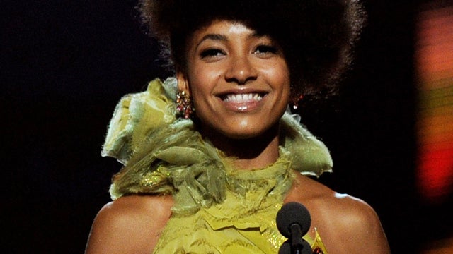 Esperanza Spalding accepts the Best New Artist Award during the 53rd Annual GRAMMY Awards in 2011. 