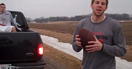 Alex Tanney sick "trick shot" video quarterback hits 3pointers from