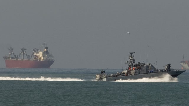 Israeli warship in the Mediterranean Sea 