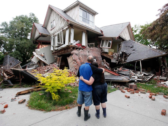 destroyed house in central Christchurch 