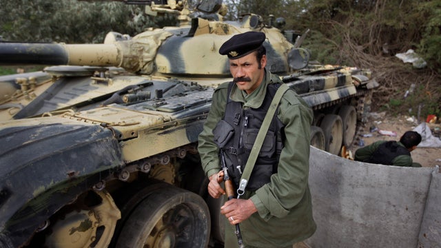 Young Libyan boys flash V signs as they celebrate the freedom of the Libyan city of Benghazi, Libya. 