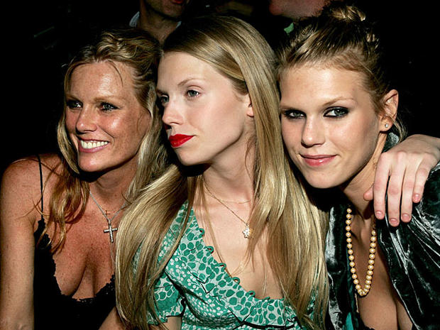 Patti Hansen (Keith Richards wife) and daughters Theodora Richards and Alexandra Richards attend the Marc Jacobs Fall 2005 show during Olympus Fashion Week at The Armory 