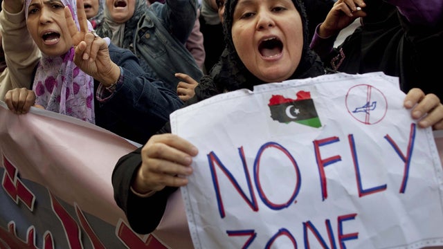 Anti-Qaddafi protesters in Benghazi, eastern Libya 