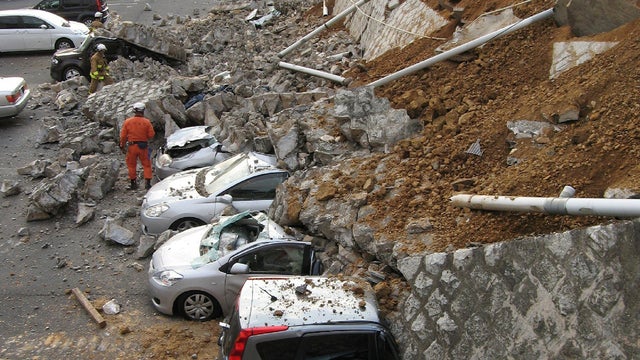 Japan earthquake damage in Ibaraki prefecture 
