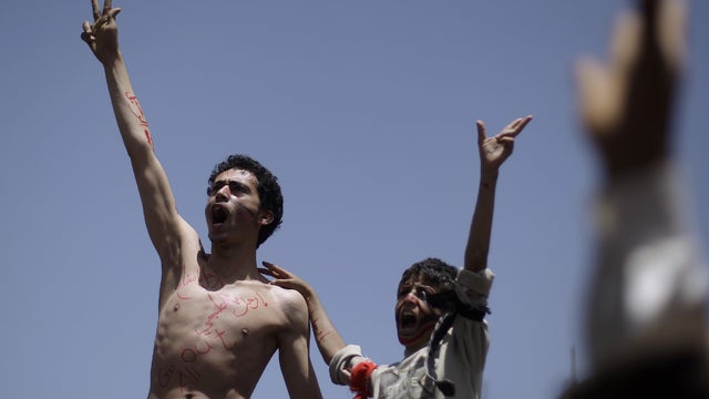 Anti-government protesters in Sanaa, Yemen 