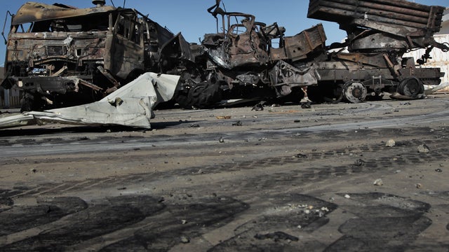 Destroyed Libyan missile launchers in Tripoli 