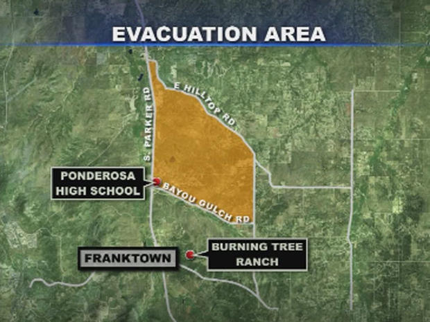 Evacuation Area of the Burning Tree Fire 