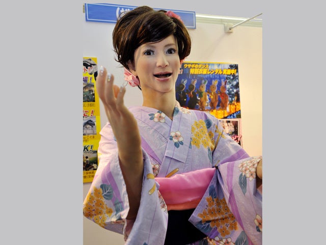 花びら入り透明　ワッサン　HUMAN ROBOT Humanoid Robot Alter Developed By Osaka Editorial Stock