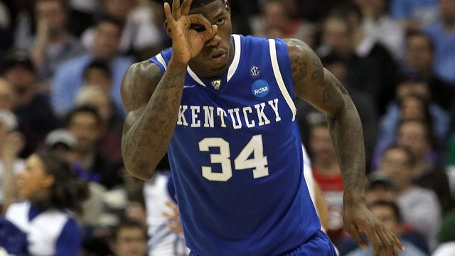 DeAndre Liggins celebrates after a play 