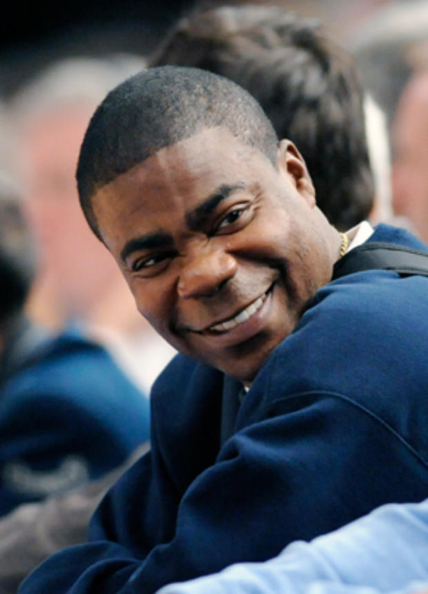 Tracey Morgan watches the NBA's New York Knicks and Orlando Magic in NYC. 