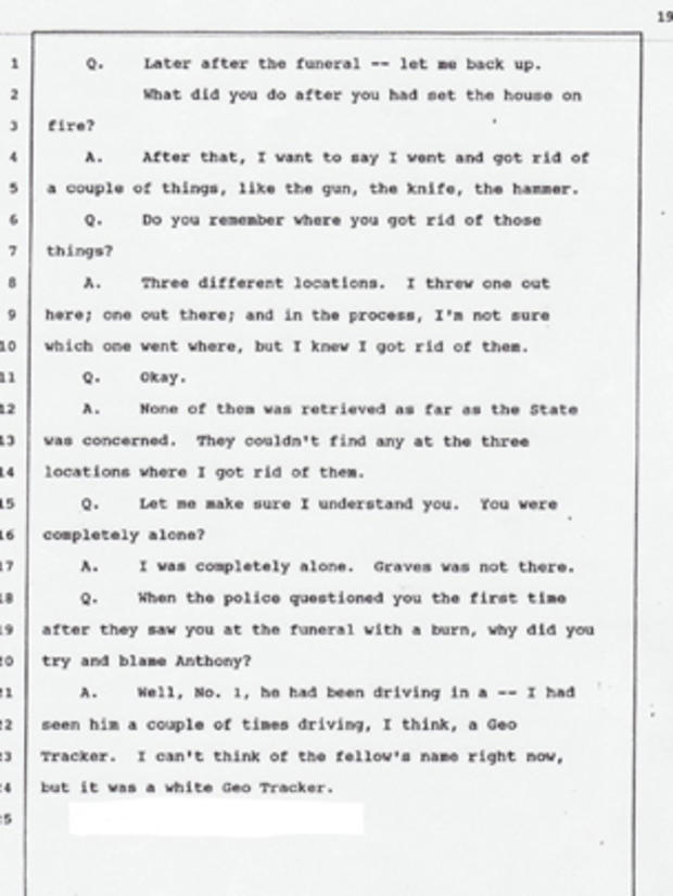 Copy of June 1998 deposition where Robert Carter claims sole responsibility for the murders. 