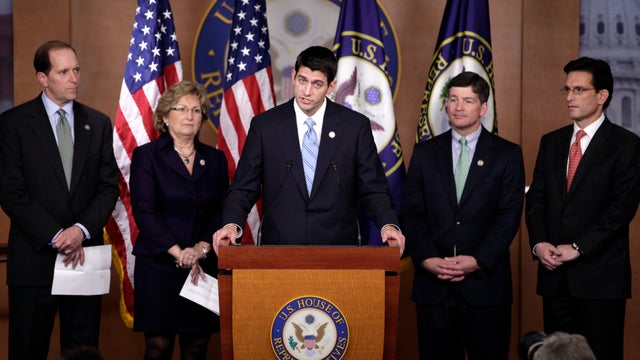 House Republican leaders hold a news conference on Capitol Hill 