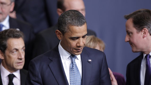 Nicolas Sarkozy, President Obama and David Cameron 