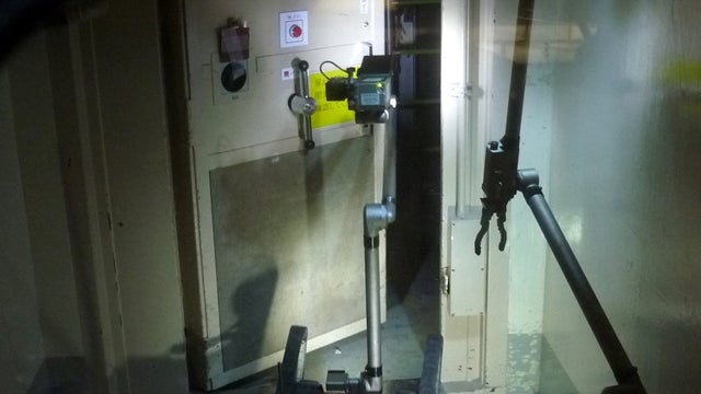 A robot enters the turbine building of the Unit 3 reactor in Fukushima 