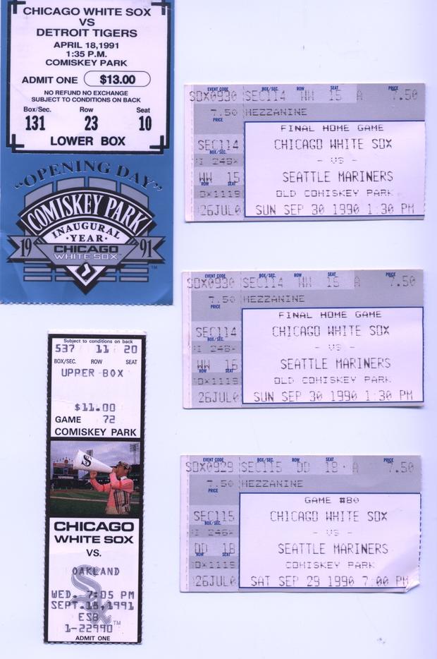 Tickets from Old and New Comiskey Park 